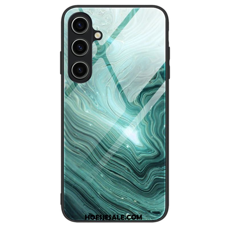 Hoesje Voor Samsung Galaxy A15 Gehard Glas In Marmerstijl