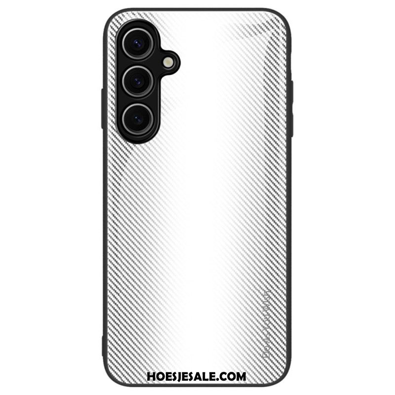 Hoesje Voor Samsung Galaxy S24 Fe Koolstofvezel Gehard Glas