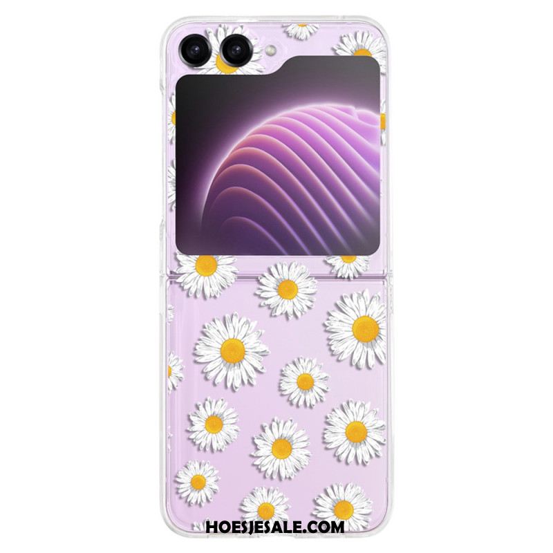 Hoesje Voor Samsung Galaxy Z Flip 5 Transparante Grafische Bloemen