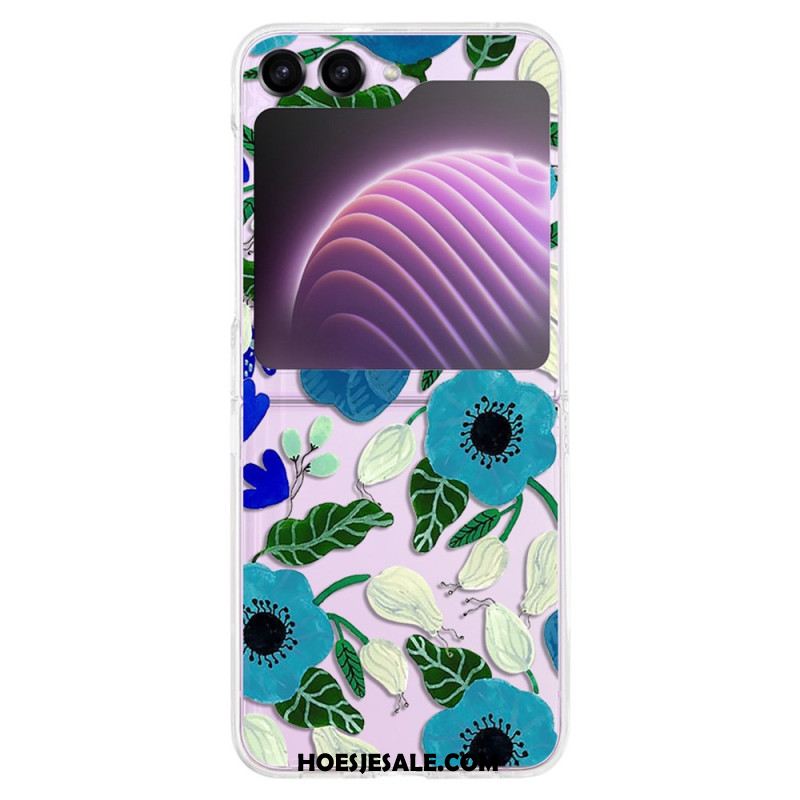 Hoesje Voor Samsung Galaxy Z Flip 5 Transparante Mooie Bloemen