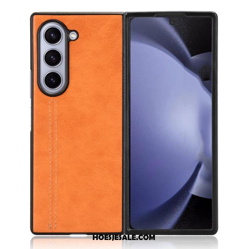 Hoesje Voor Samsung Galaxy Z Fold 6 Imitatieleren Stiksels