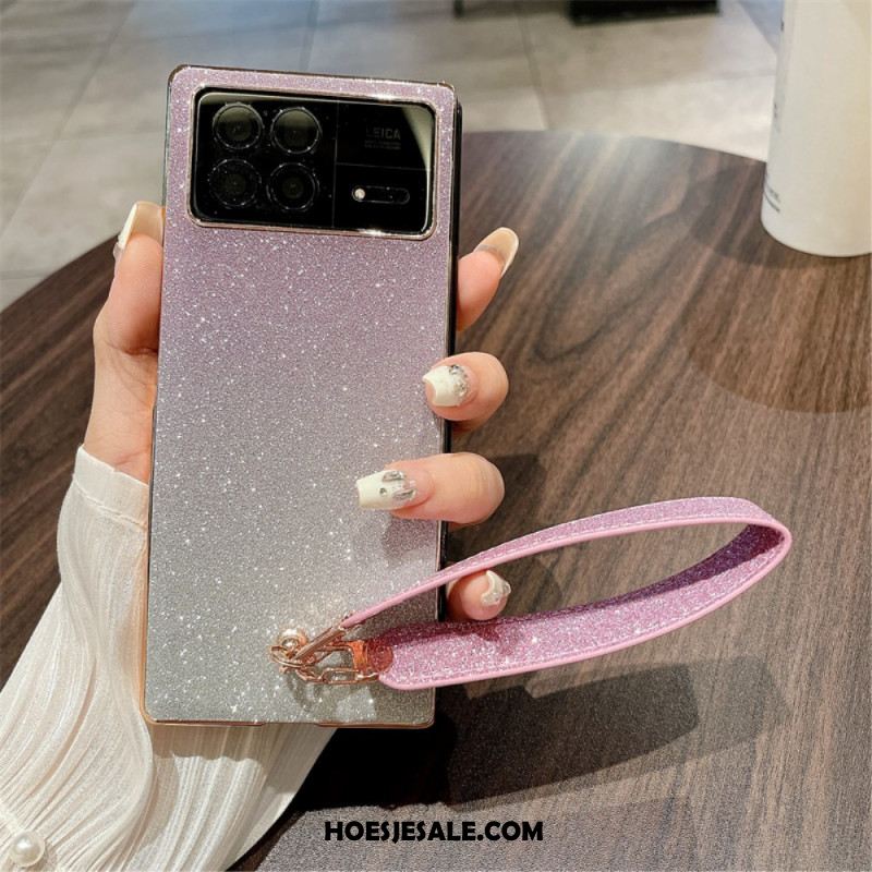 Hoesje Voor Xiaomi Mix Fold 3 Pailletten Met Bandjes