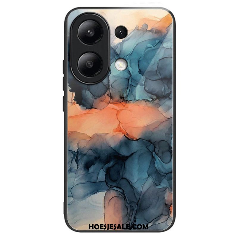 Hoesje Voor Xiaomi Redmi Note 13 4g Marmerpatroon Gehard Glas