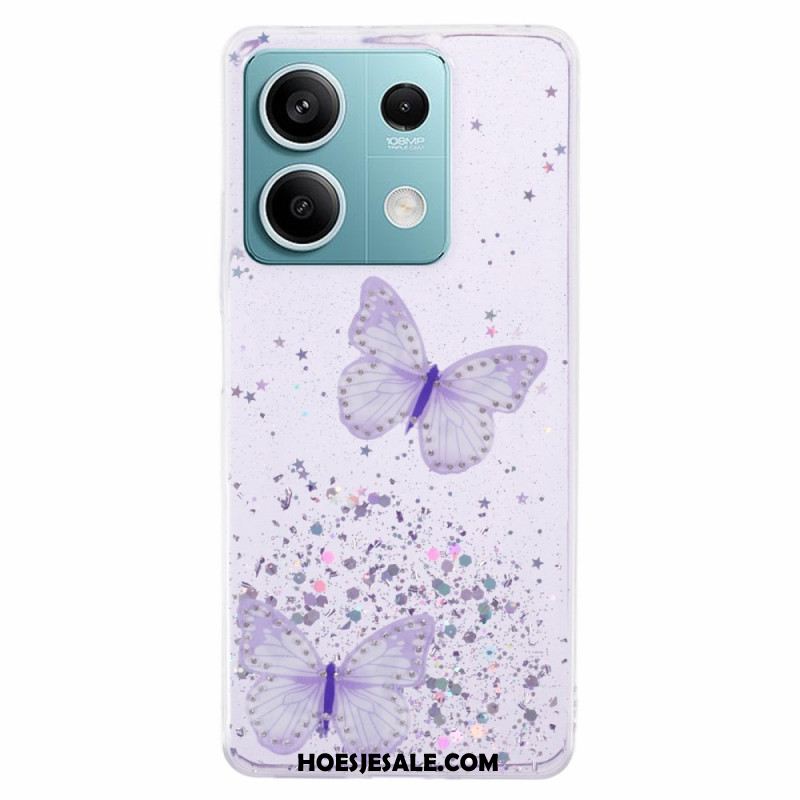 Hoesje Voor Xiaomi Redmi Note 13 5g Vlinders Glitteren