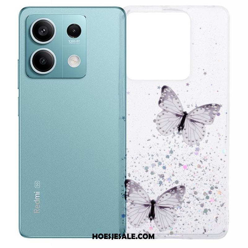 Hoesje Voor Xiaomi Redmi Note 13 5g Vlinders Glitteren