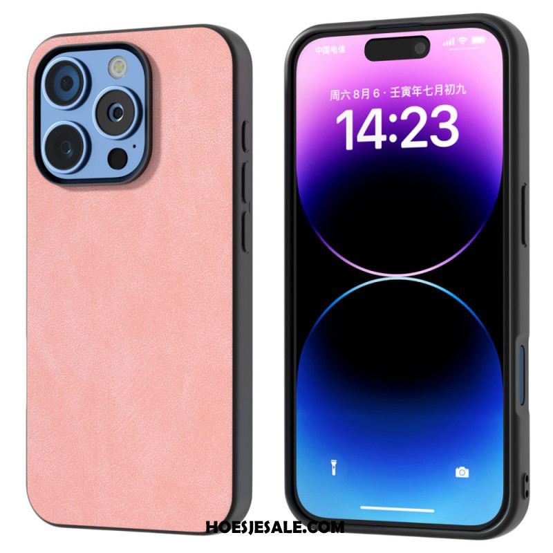 Hoesje Voor iPhone 16 Pro Retro Lederen Stijl