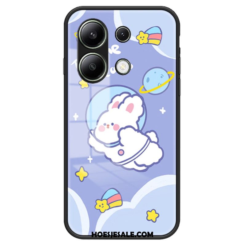 Hoesje Xiaomi Redmi Note 13 4g Gehard Glas Met Cartoonpatroon Bescherming Hoesje