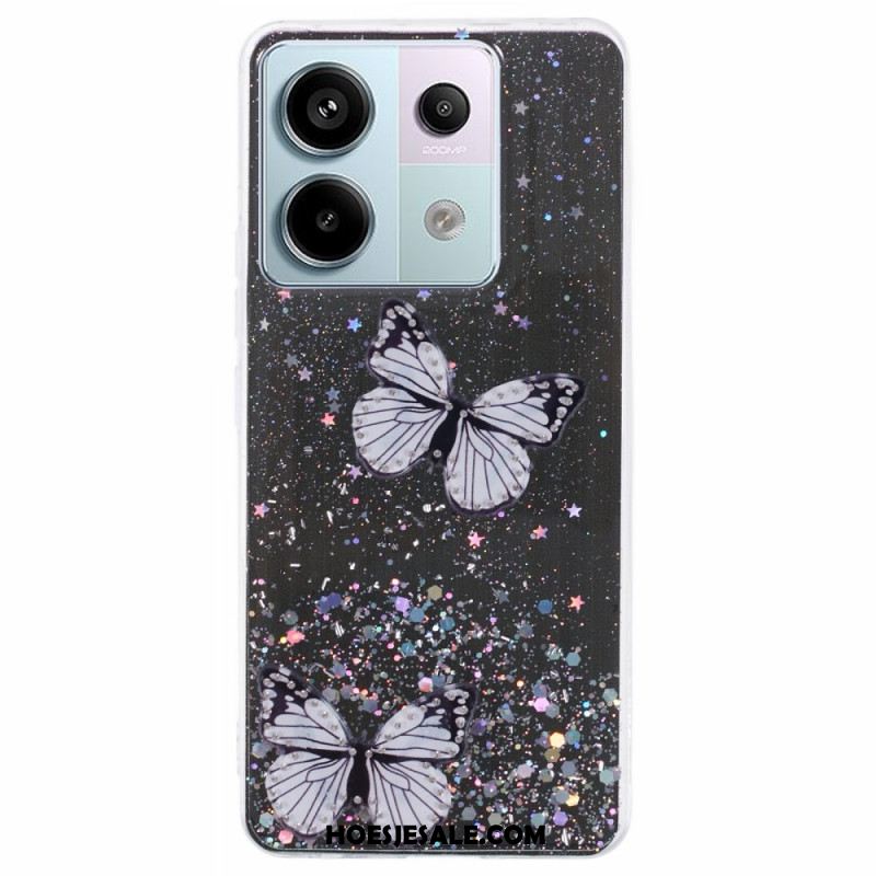 Hoesje Xiaomi Redmi Note 13 Pro 5g Vlinders Glitteren Bescherming Hoesje