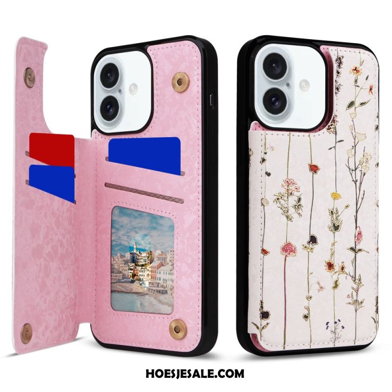 Hoesje iPhone 16 Plus Bloemen Rfid-bescherming Bescherming Hoesje