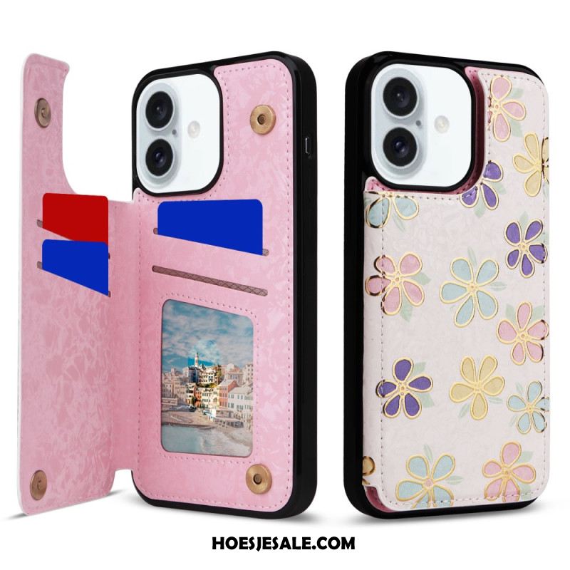 Hoesje iPhone 16 Plus Bloemen Rfid-bescherming Bescherming Hoesje