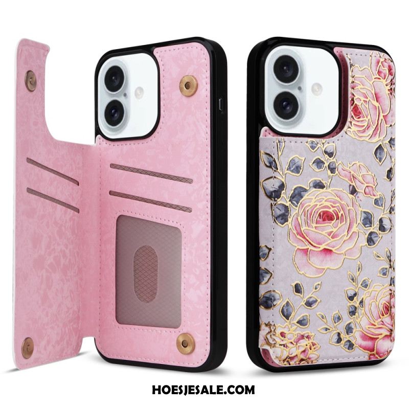 Hoesje iPhone 16 Plus Bloemen Rfid-bescherming Bescherming Hoesje