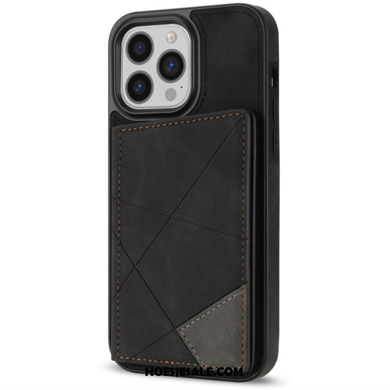 Hoesje iPhone 16 Pro Kaarthouder Met Geometrisch Patroon