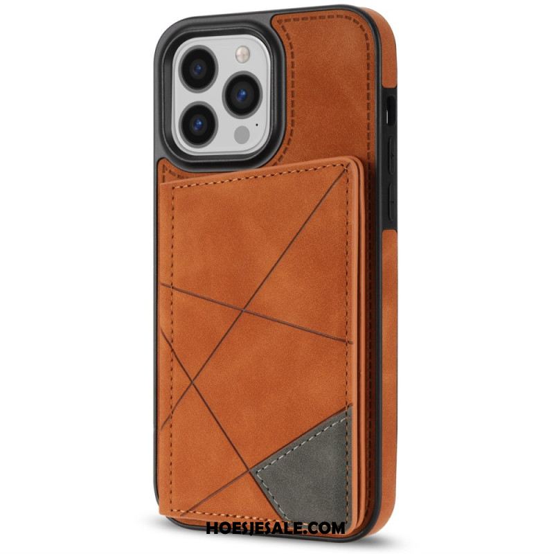 Hoesje iPhone 16 Pro Kaarthouder Met Geometrisch Patroon