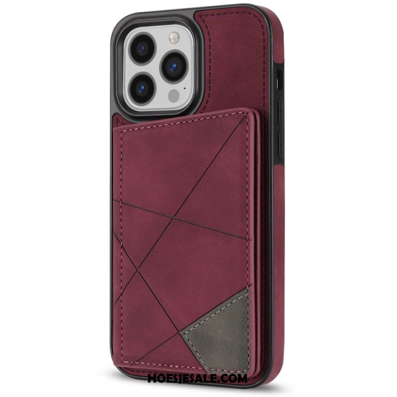 Hoesje iPhone 16 Pro Kaarthouder Met Geometrisch Patroon