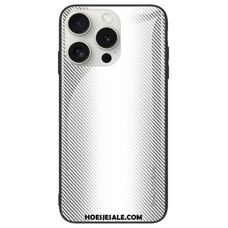 Hoesje iPhone 16 Pro Koolstofvezel Gehard Glas