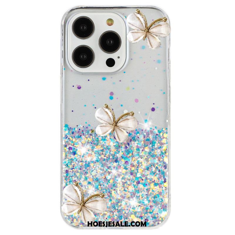 Hoesje iPhone 16 Pro Max 3d Vlinders Lichteffect Bescherming Hoesje