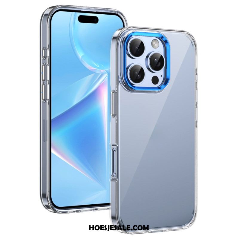 Hoesje iPhone 16 Pro Max Cameraframe Met Metaaleffect Bescherming Hoesje