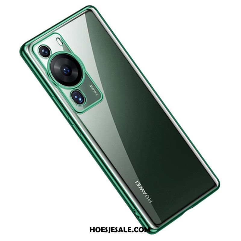 Hoesje voor Huawei P60 Pro Transparante Metalen Stijlranden Sulada