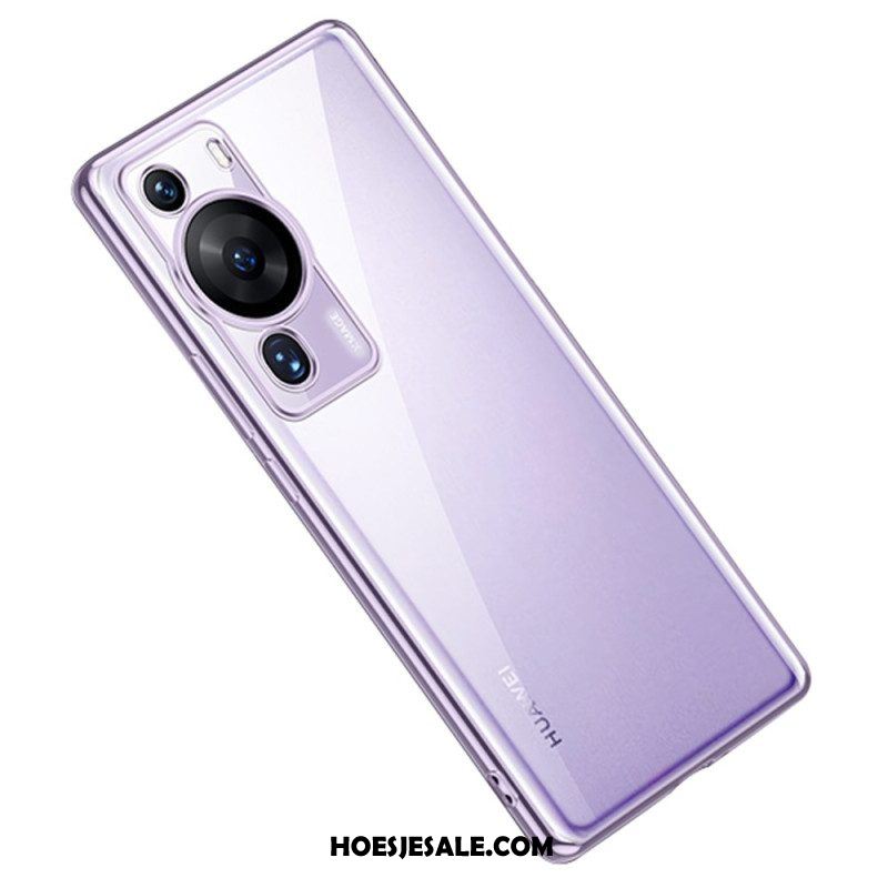 Hoesje voor Huawei P60 Pro Transparante Metalen Stijlranden Sulada