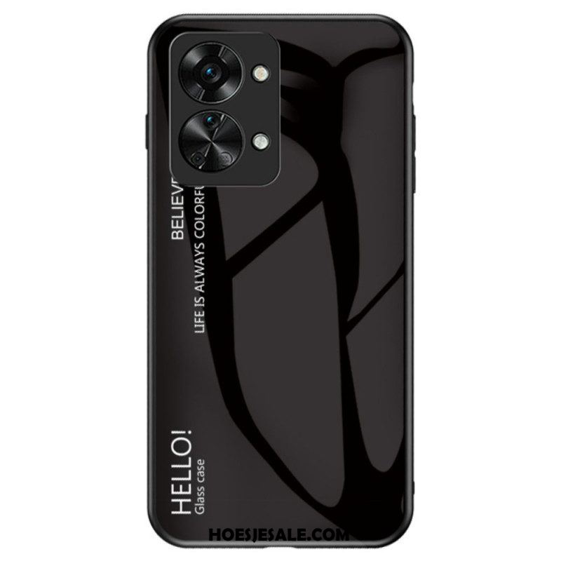 Hoesje voor OnePlus Nord 2T 5G Gehard Glas Hallo