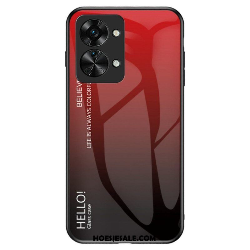 Hoesje voor OnePlus Nord 2T 5G Gehard Glas Hallo