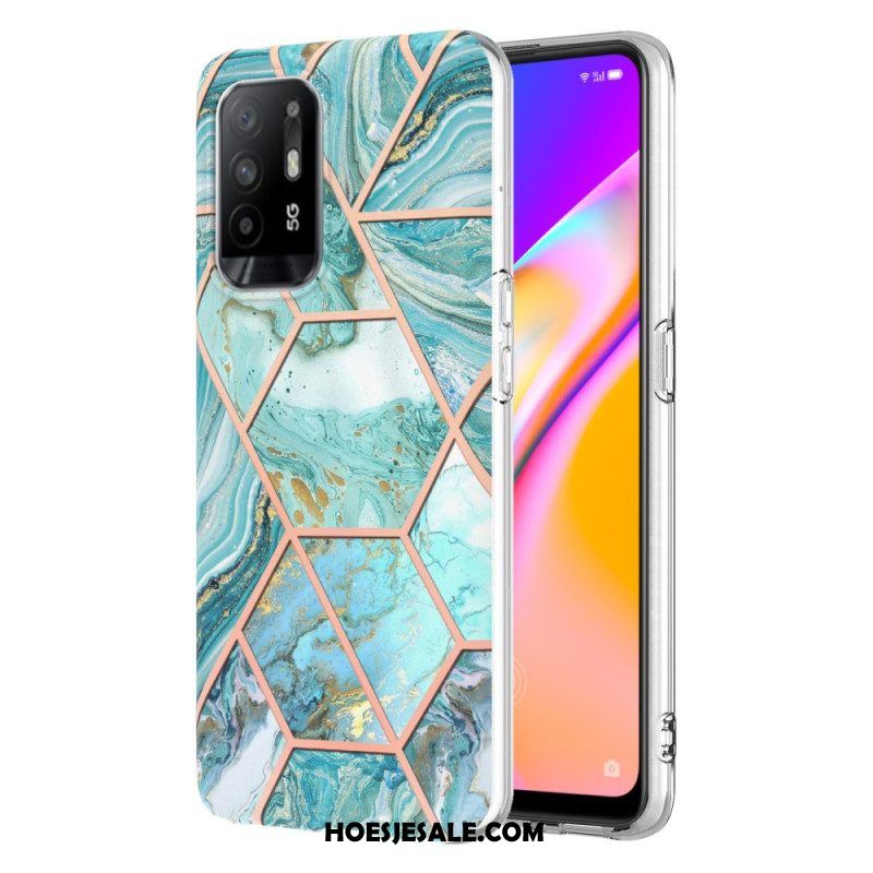 Hoesje voor Oppo A94 5G Flitsend Geometrisch Marmer