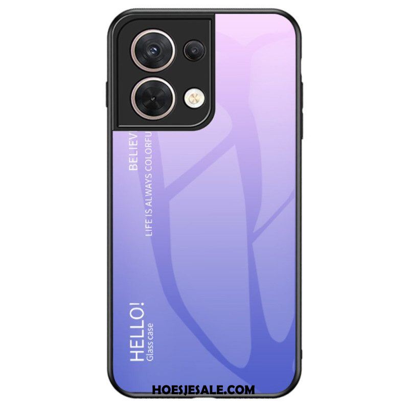 Hoesje voor Oppo Reno 8 Gehard Glas Hallo