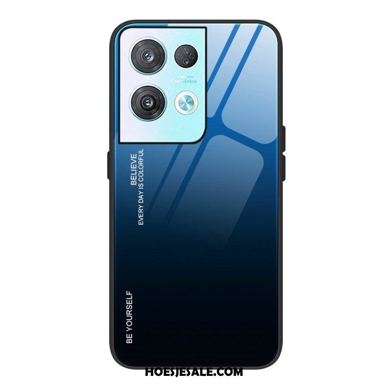 Hoesje voor Oppo Reno 8 Pro Geloof Gehard Glas