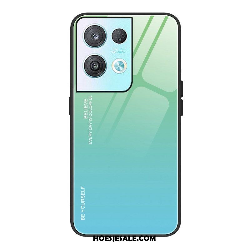 Hoesje voor Oppo Reno 8 Pro Geloof Gehard Glas