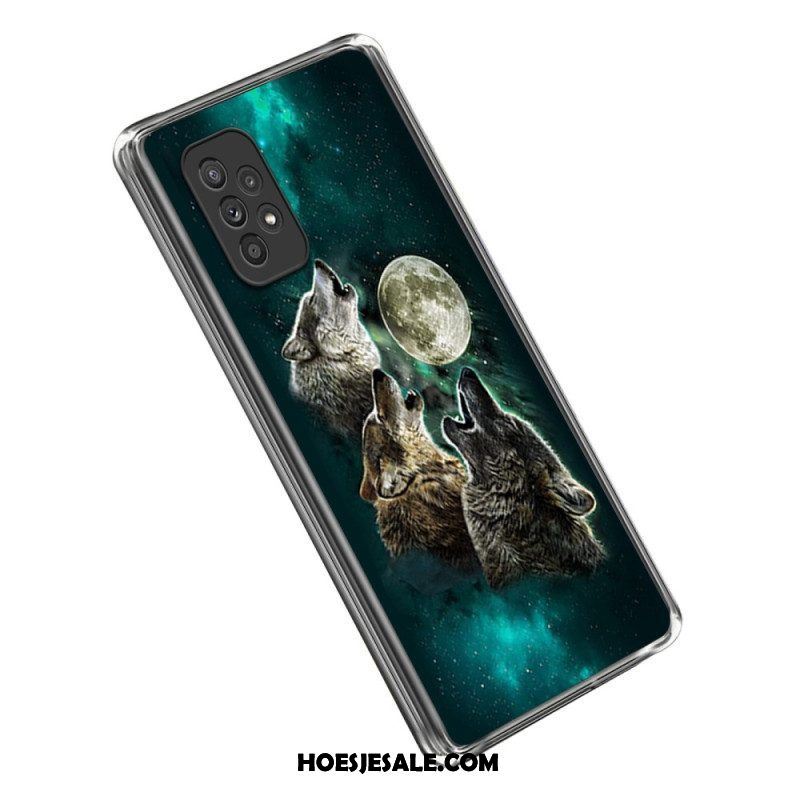 Hoesje voor Samsung Galaxy A53 5G Naadloze Wolven