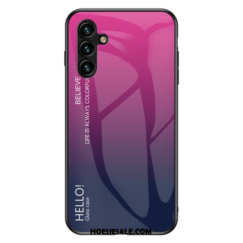 Hoesje voor Samsung Galaxy A54 5G Gehard Glas Hallo