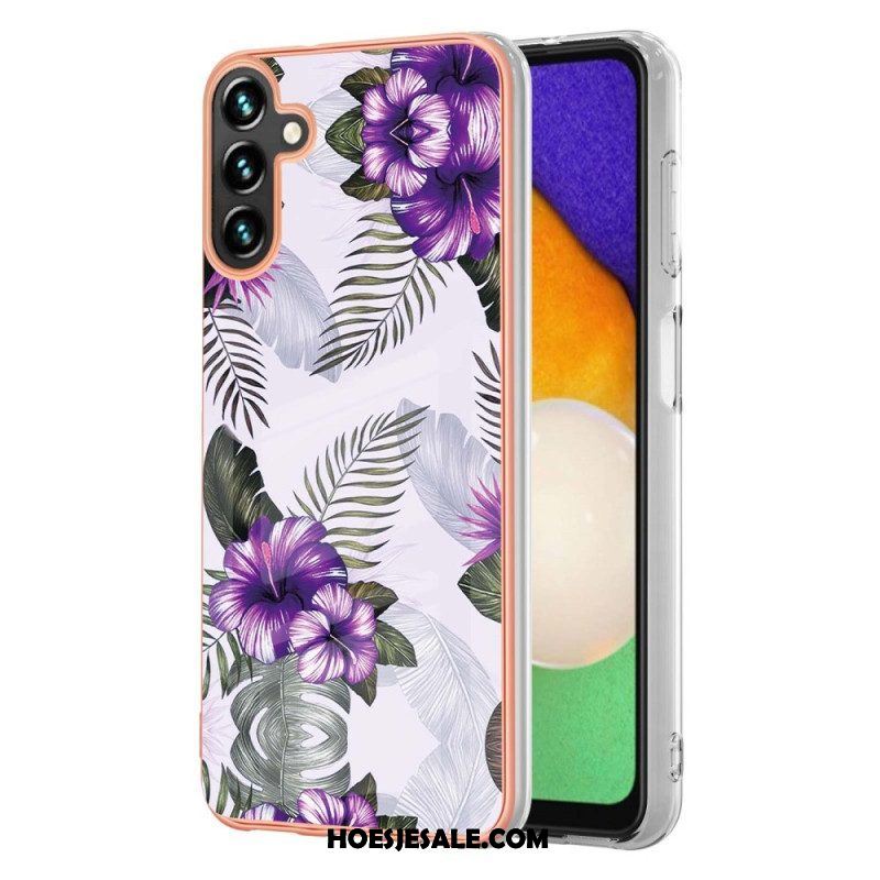 Hoesje voor Samsung Galaxy A54 5G Gemarmerde Bloemen