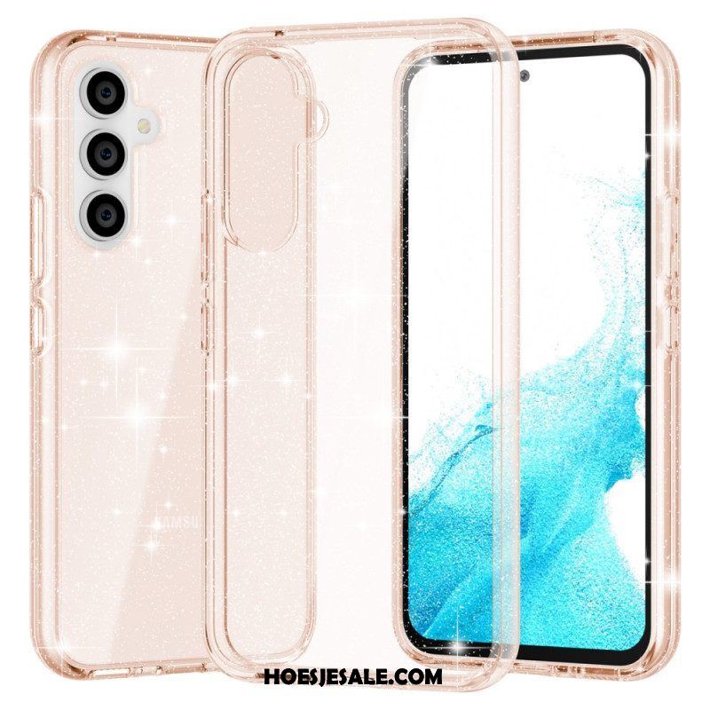 Hoesje voor Samsung Galaxy A54 5G Transparante Pailletten