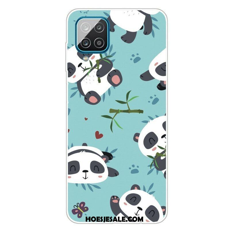 Hoesje voor Samsung Galaxy M12 / A12 Stelletje Panda's