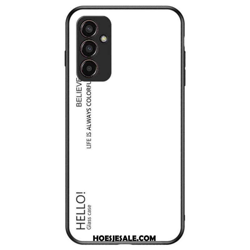 Hoesje voor Samsung Galaxy M13 Gehard Glas Hallo