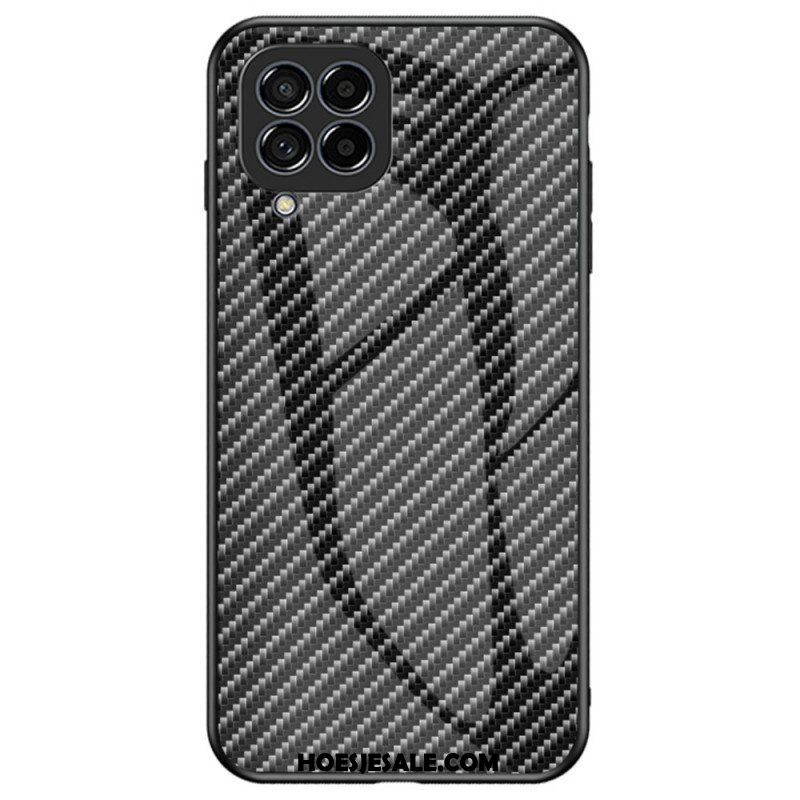 Hoesje voor Samsung Galaxy M53 5G Koolstofvezel Gehard Glas