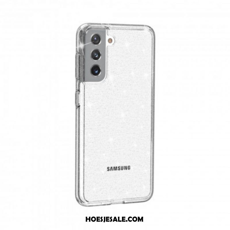 Hoesje voor Samsung Galaxy S21 5G Transparante Pailletten