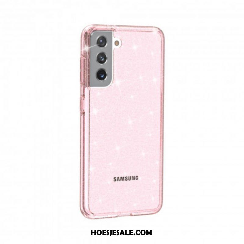 Hoesje voor Samsung Galaxy S21 5G Transparante Pailletten