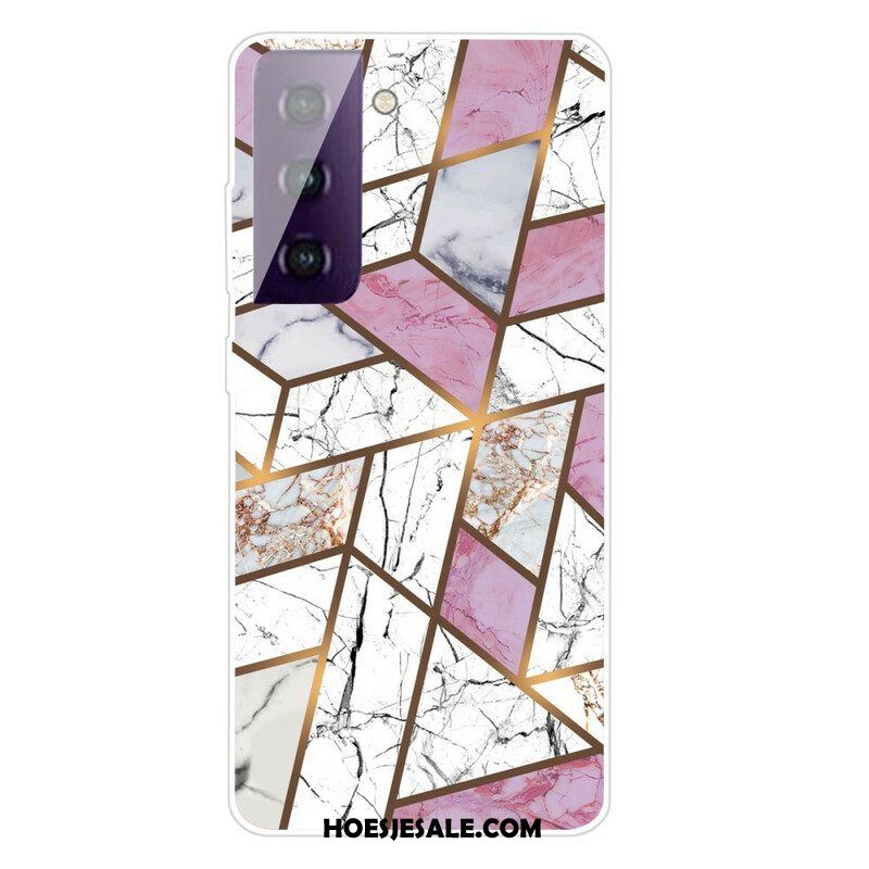 Hoesje voor Samsung Galaxy S21 FE Geometrisch Marmer