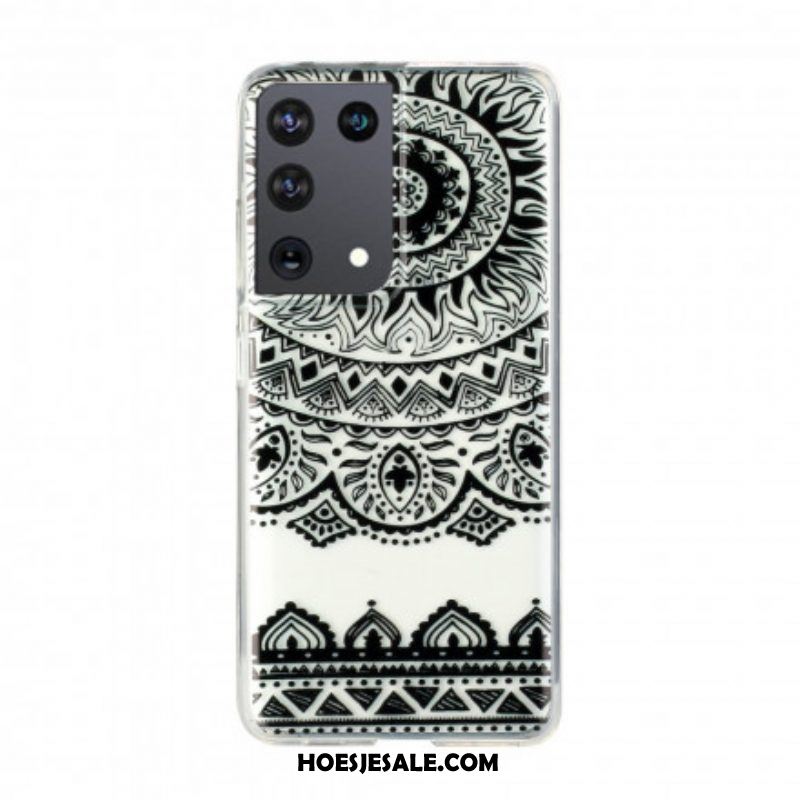 Hoesje voor Samsung Galaxy S21 Ultra 5G Naadloze Bloemmandala