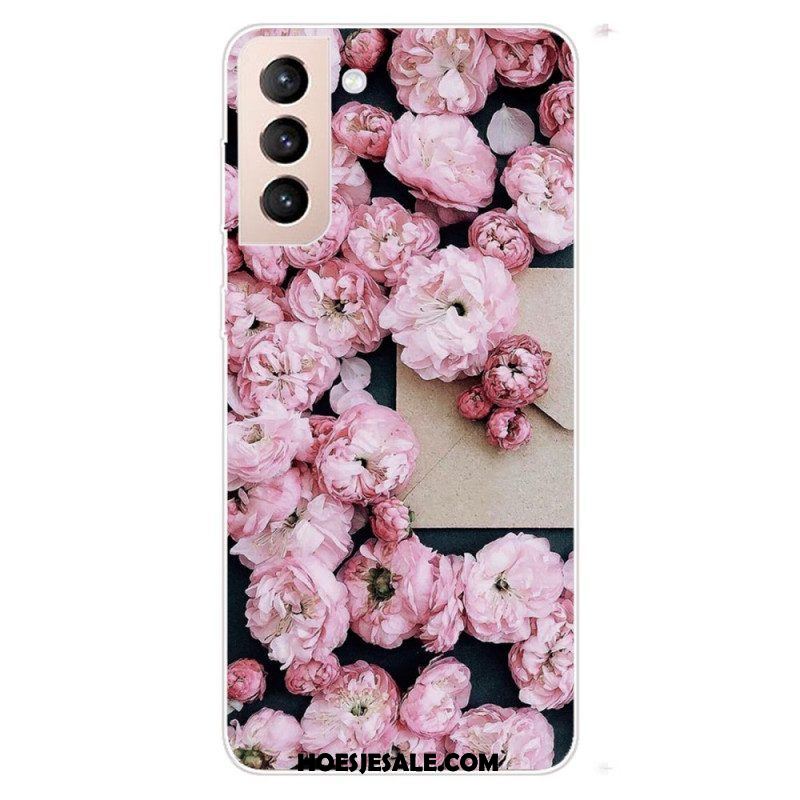 Hoesje voor Samsung Galaxy S22 Plus 5G Roze Bloemen