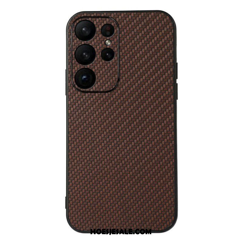 Hoesje voor Samsung Galaxy S23 Ultra 5G Klassieke Koolstofvezel