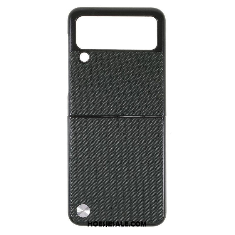 Hoesje voor Samsung Galaxy Z Flip 3 5G Folio-hoesje X-level Koolstofvezel