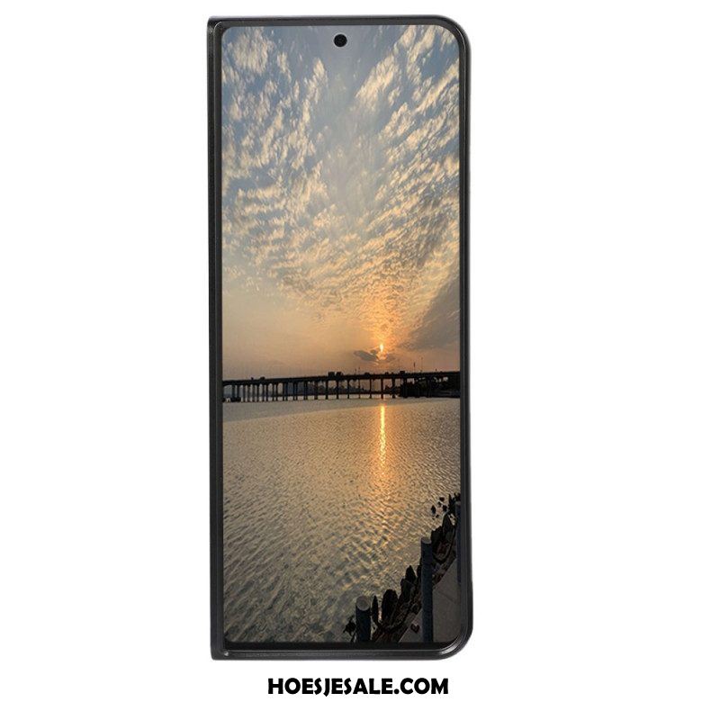 Hoesje voor Samsung Galaxy Z Fold 4 Imitatie Krokodillenleer