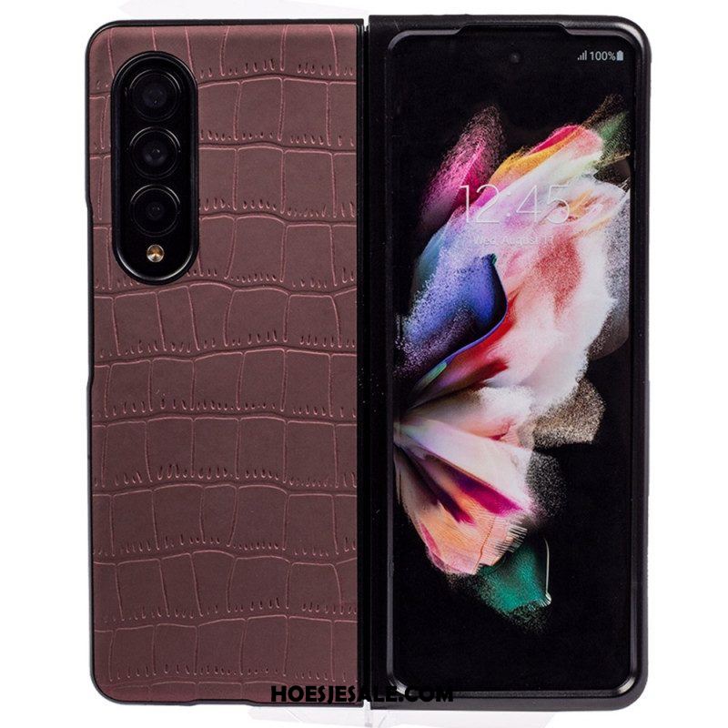 Hoesje voor Samsung Galaxy Z Fold 4 In Reliëf Gemaakte Krokodil