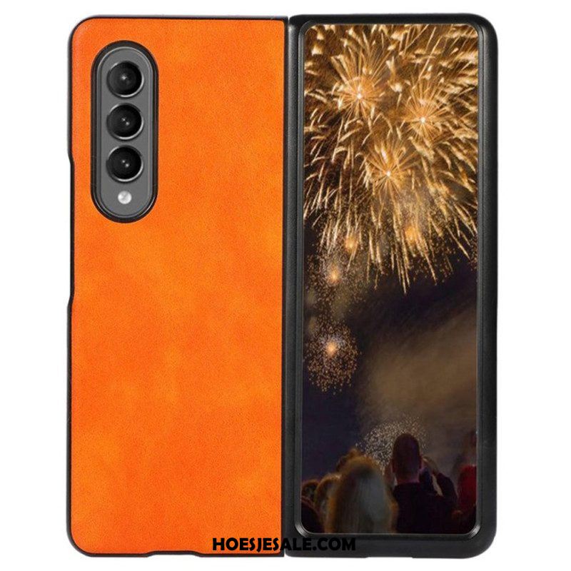 Hoesje voor Samsung Galaxy Z Fold 4 Klassiek Kunstleer