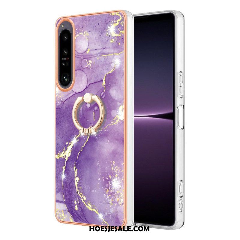 Hoesje voor Sony Xperia 1 IV Marmer Met Ringsteun