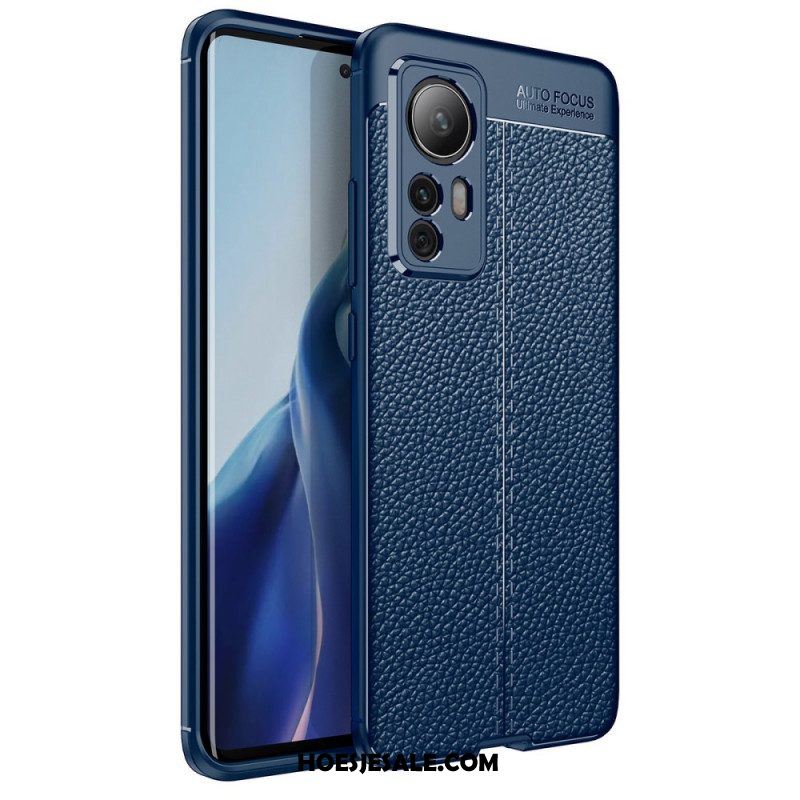 Hoesje voor Xiaomi 12 / 12X Dubbellijnig Litchi-leereffect