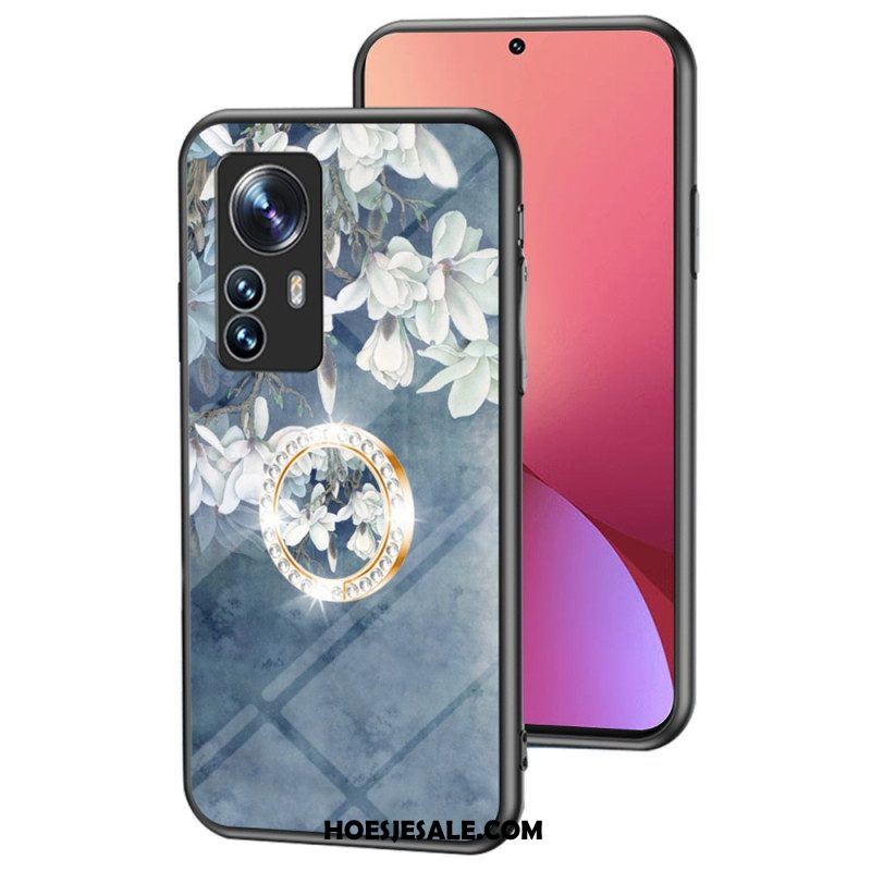 Hoesje voor Xiaomi 12 / 12X Gehard Glas Met Bloemenring