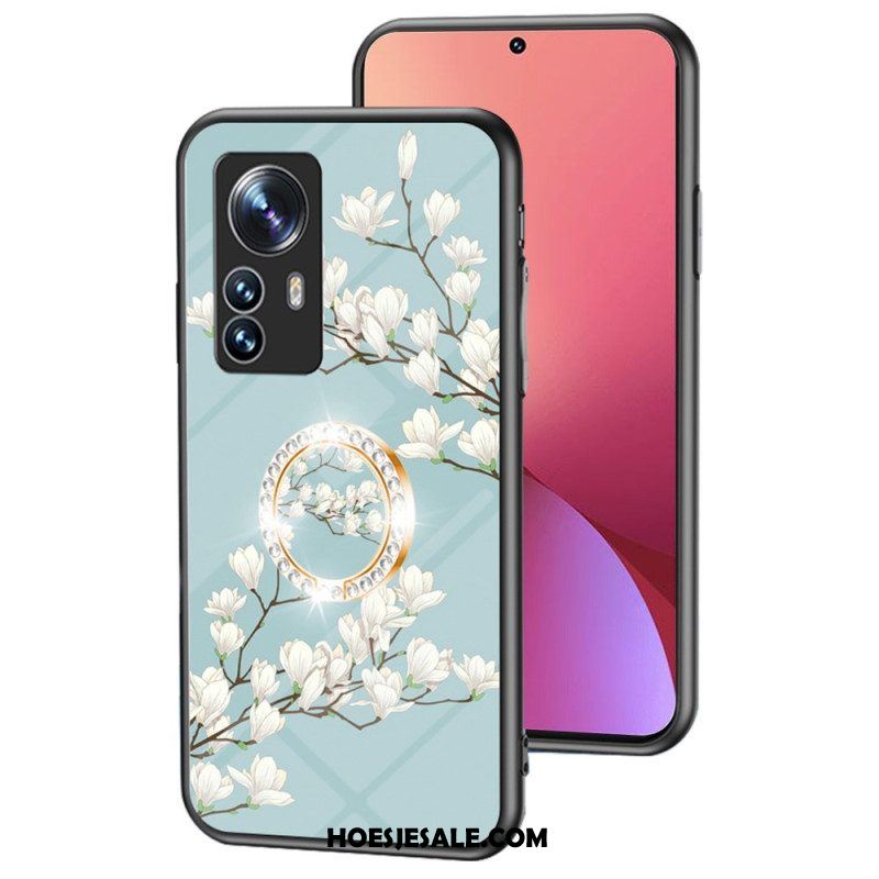 Hoesje voor Xiaomi 12 / 12X Gehard Glas Met Bloemenring